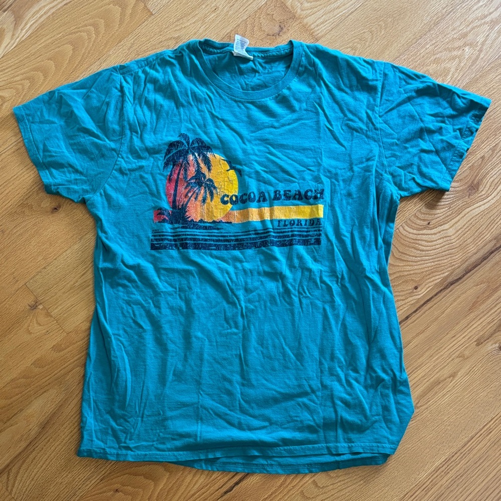 Cocoa Beach Teal Graphic T-Shirt